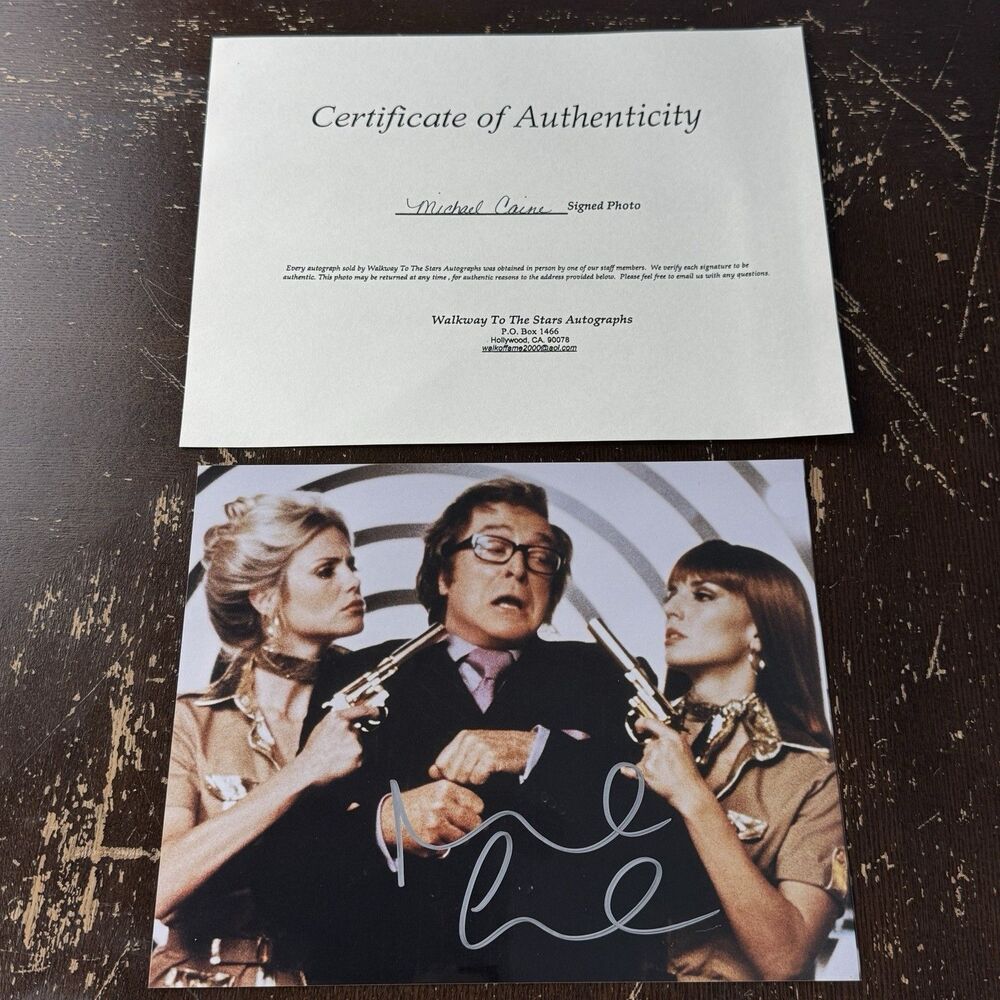 Michael Caine Autographed 8x10 Photo Signed COA Walkway To Stars Austin Powers